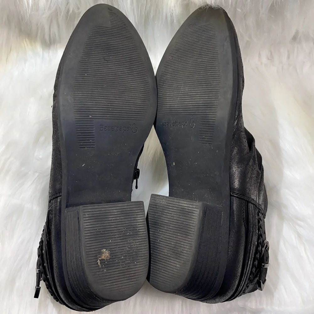BareTraps Guenna Black Ankle Boots w/ Chain and Straps Detail - Picture 13 of 14
